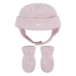 Nike Infant Pink Fleece Hat and Mittens Set